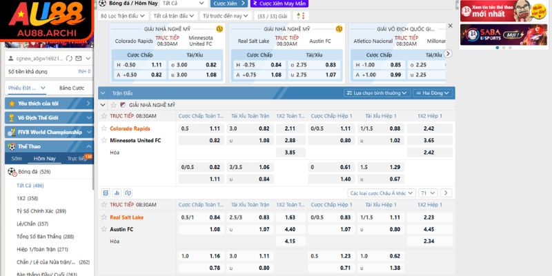 Hiểu về kèo chấp trực tiếp tại AU88
