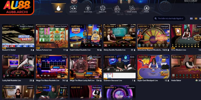 Sảnh EBET AU88 - Top Game Casino Cực Hot Và Tính Năng Hay 3 Nhiều bàn cược linh hoạt