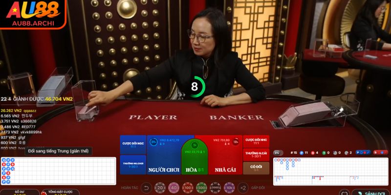 Sảnh EVO AU88 - Tiện Ích Độc Quyền Và Trò Chơi Casino Hot 3 Thử sức cùng Baccarat